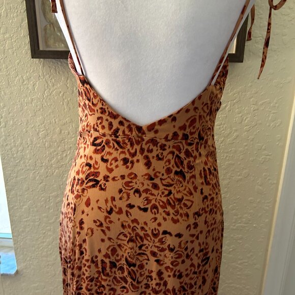 Free People Rust & Tan Floral Slip Dress - Picture 7 of 8
